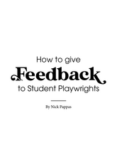 How to Give Feedback to Student Playwrights