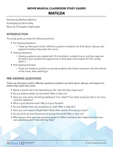 Movie Musical Classroom Study Guide: Matilda