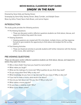 Movie Musical Classroom Study Guide: Singin' In The Rain