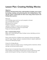 Create your own Holiday Movie Lesson Plan