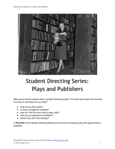 Student Directing Series: Plays and Publishers