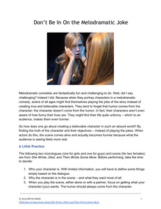 Don’t Be In On the Melodramatic Joke