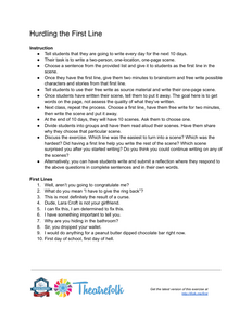 First Line Hurdle: Exercise & Reflection