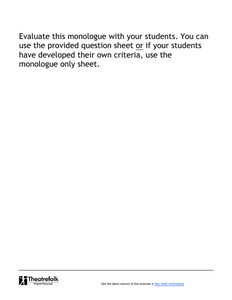 Monologue Evaluation Exercise #1
