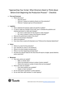 Director's Checklist