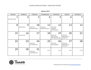 Sample Rehearsal Schedule