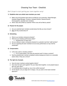 Choosing Your Team - Checklist