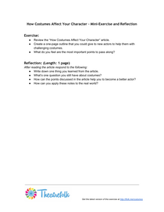 How Costumes Affect Your Character – Mini-Exercise and Reflection