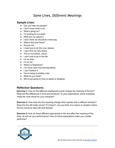 Same Lines, Different Meanings Exercise