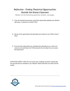 Finding Theatrical Opportunities Outside the Drama Classroom - Reflection