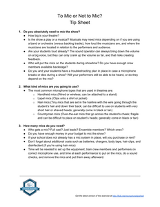 To Mic or Not to Mic - Tip Sheet