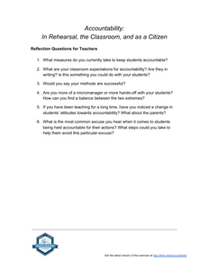 Accountability:  In Rehearsal, the Classroom, and as a Citizen