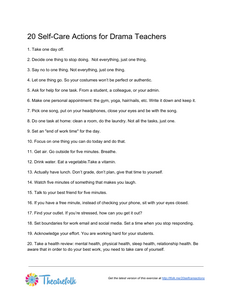 20 Self-Care Actions for Drama Teachers