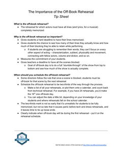 The Importance of the Off-Book Rehearsal - Tip Sheet