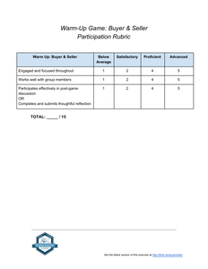 Warm-Up Game: Buyer & Seller