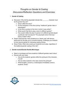 Thoughts on Gender & Casting