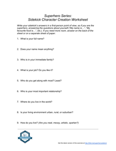 Superhero Series: Sidekick Character Creation Worksheet