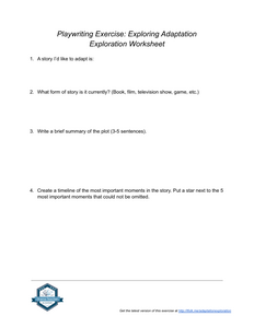 Playwriting Exercise: Exploring Adaptation - Exploration Worksheet