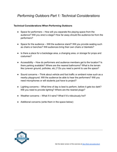 Performing Outdoors Part 1: Technical Considerations
