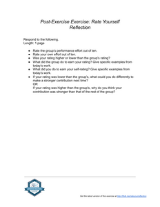 Post-Exercise Exercise: Rate Yourself