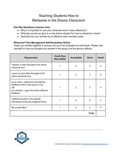 Teaching Students How to  Rehearse in the Drama Classroom