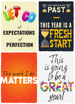 Back-to-School Affirmations: 4 Posters & 4 Cards