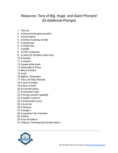 Resource: Tons of Big, Huge, and Giant Prompts!