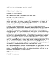 How do I find a good substitute teacher? - Transcript