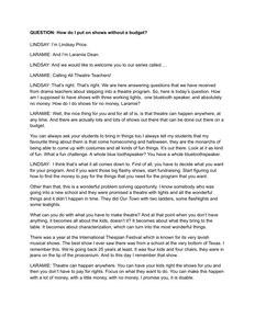 How do I put on shows without a budget? - Transcript