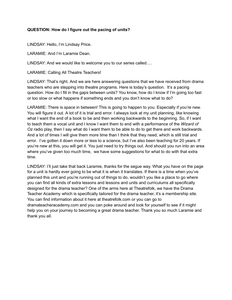 How do I determine the right pacing for units? - Transcript