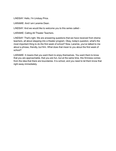 What's ANOTHER important thing to do the first week of school? - Transcript