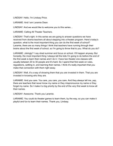 What's the most important thing to do the first week of school? - Transcript