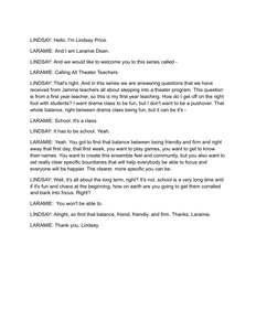 How do I set the stage for a successful drama class from day one? - Transcript