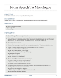 From Speech to Playwriting