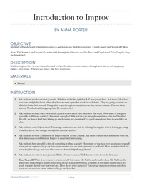 Improvisation Unit (Three Lesson Plans)