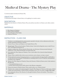 Medieval Drama - The Mystery Play