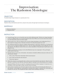 Improvisation: The Rashomon Monologue