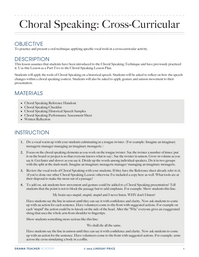 Choral Speaking: Cross Curricular