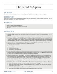 Monologue Writing: The Need to Speak