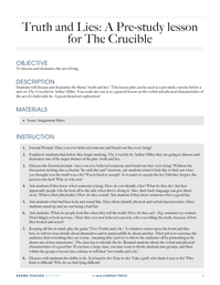 Truth and Lies: A Pre-study lesson for The Crucible