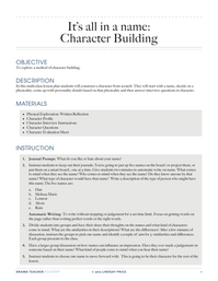 It’s all in a name: Character Building