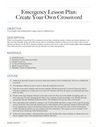 Emergency Lesson Plan: Create Your Own Crossword