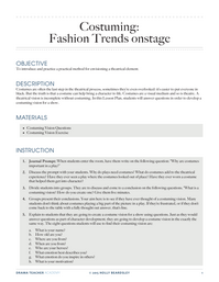 Costuming: Fashion Trends Onstage