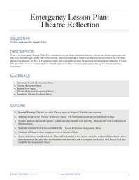 Emergency Lesson Plan: Theatre Reflection