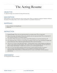 The Acting Resume