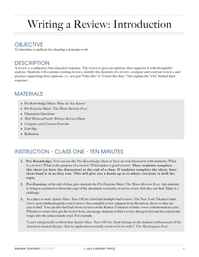 Writing a Review: Introduction