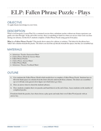 Emergency Lesson Plan: Fallen Phrase Puzzle - Plays