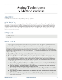Acting Techniques: A Method Exercise