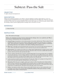 Subtext: Pass the Salt