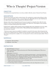 Who is Thespis? Project Version